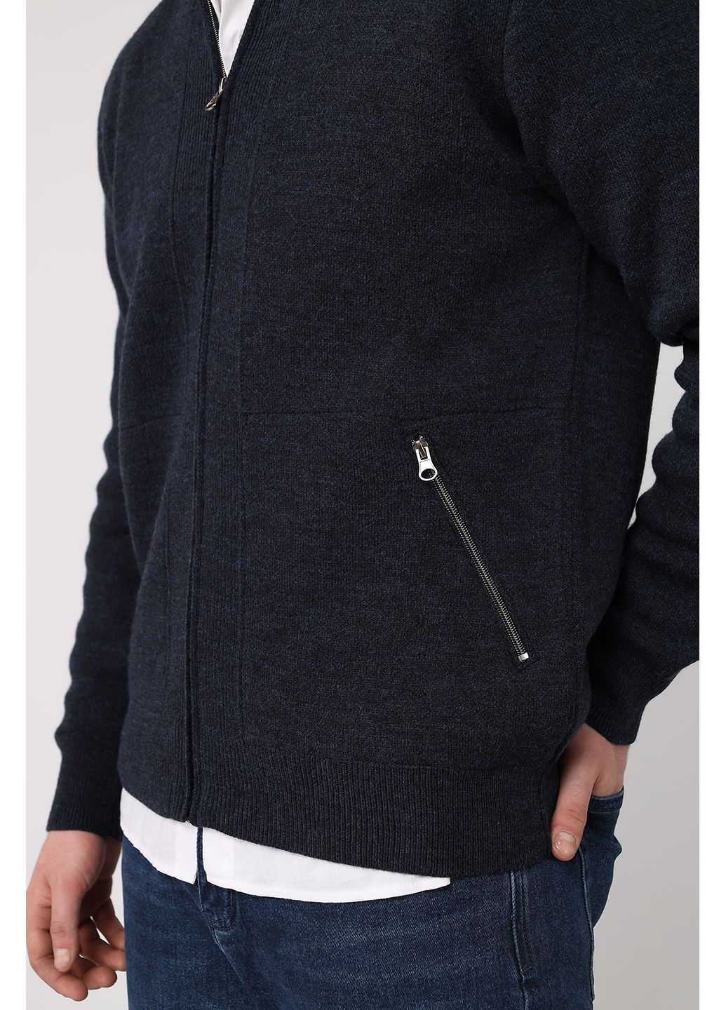 Кофта на блискавці чоловіча колір синій ЦБ-00283239 Yuki (366198049)