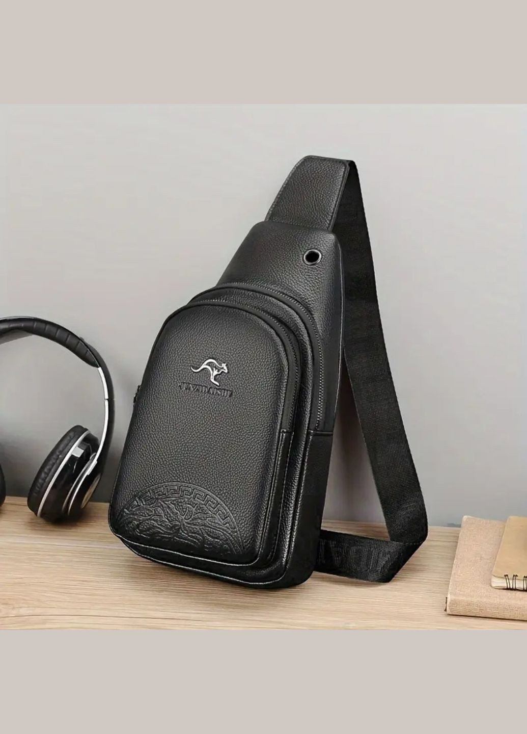 Чоловіча сумка через плече Janzidaishu чорна. Сумка-слінг чоловіча. Jana (335821493)