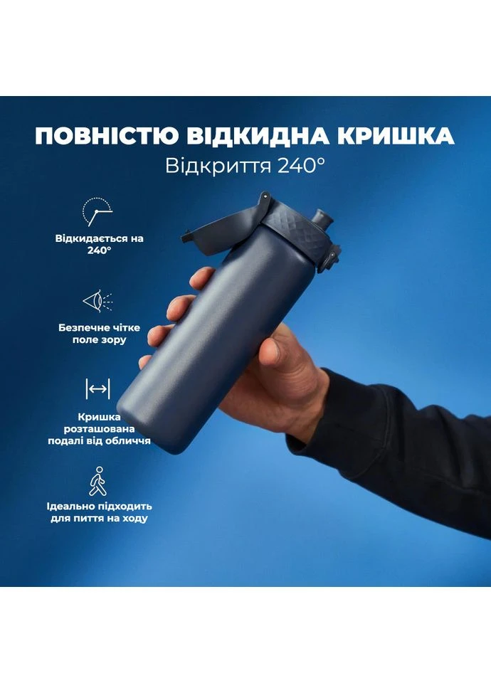 Пляшка для води металева вакуумна 500 мл. Vacuum Insulated, Navy ION8 (397593593)