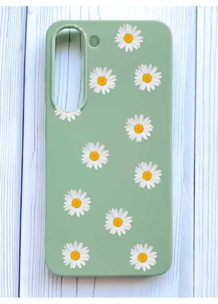 Матовый чехол на Samsung Galaxy S23 Фон ромашки (принт 41) Creative (355392734)