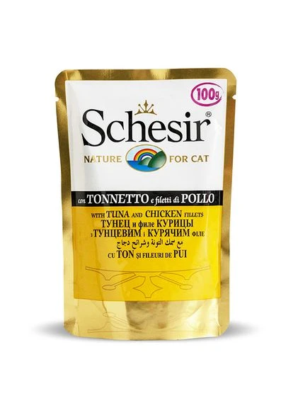 Влажный корм для кошек Tuna Chicken с тунцом и курицей 100 г (8005852751027) Schesir (279570567)