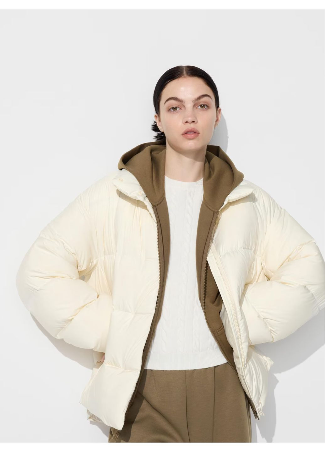 Белый Пуховик Uniqlo