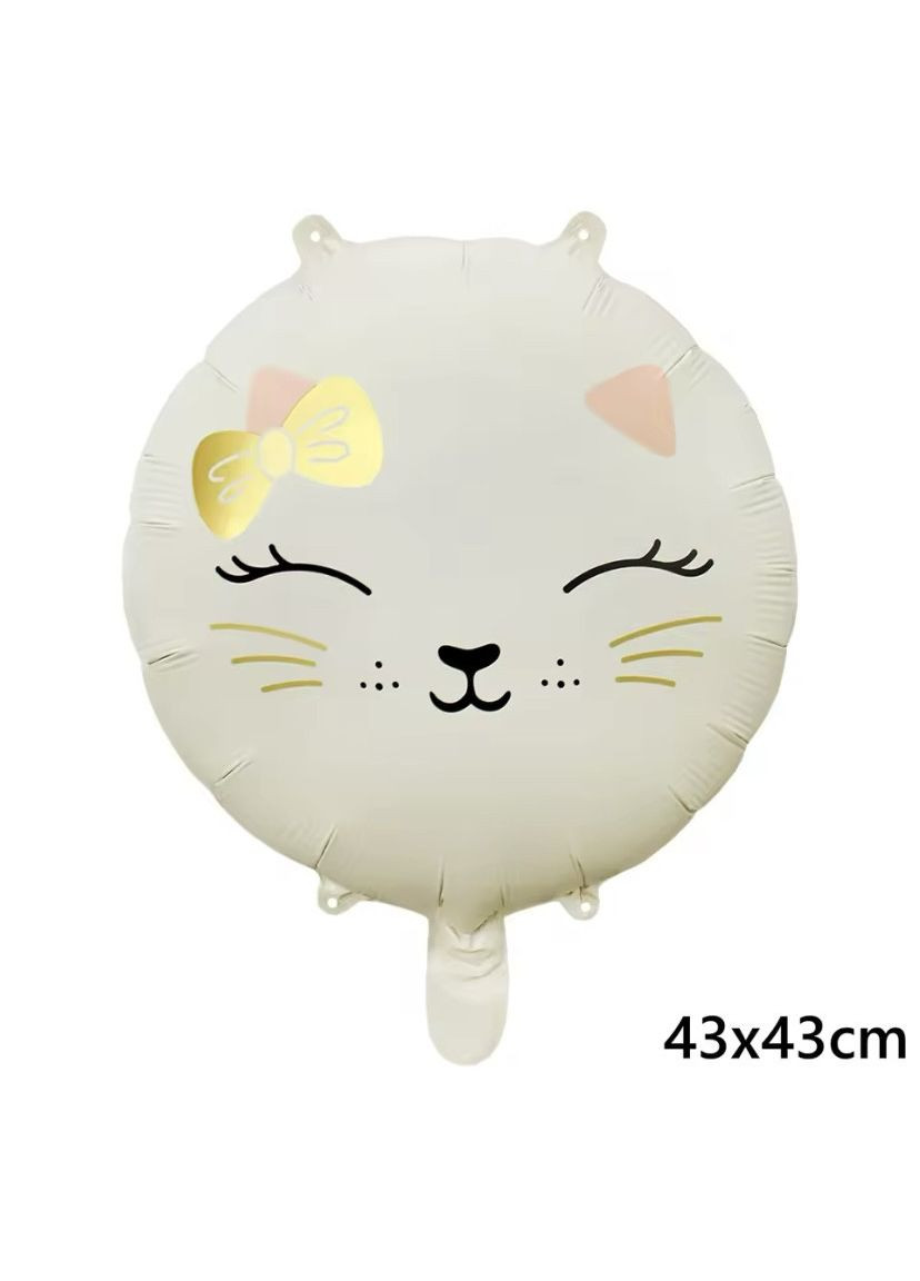 Фольгированный шар фигура кошечка круг 43х43 см No Brand (345706674)