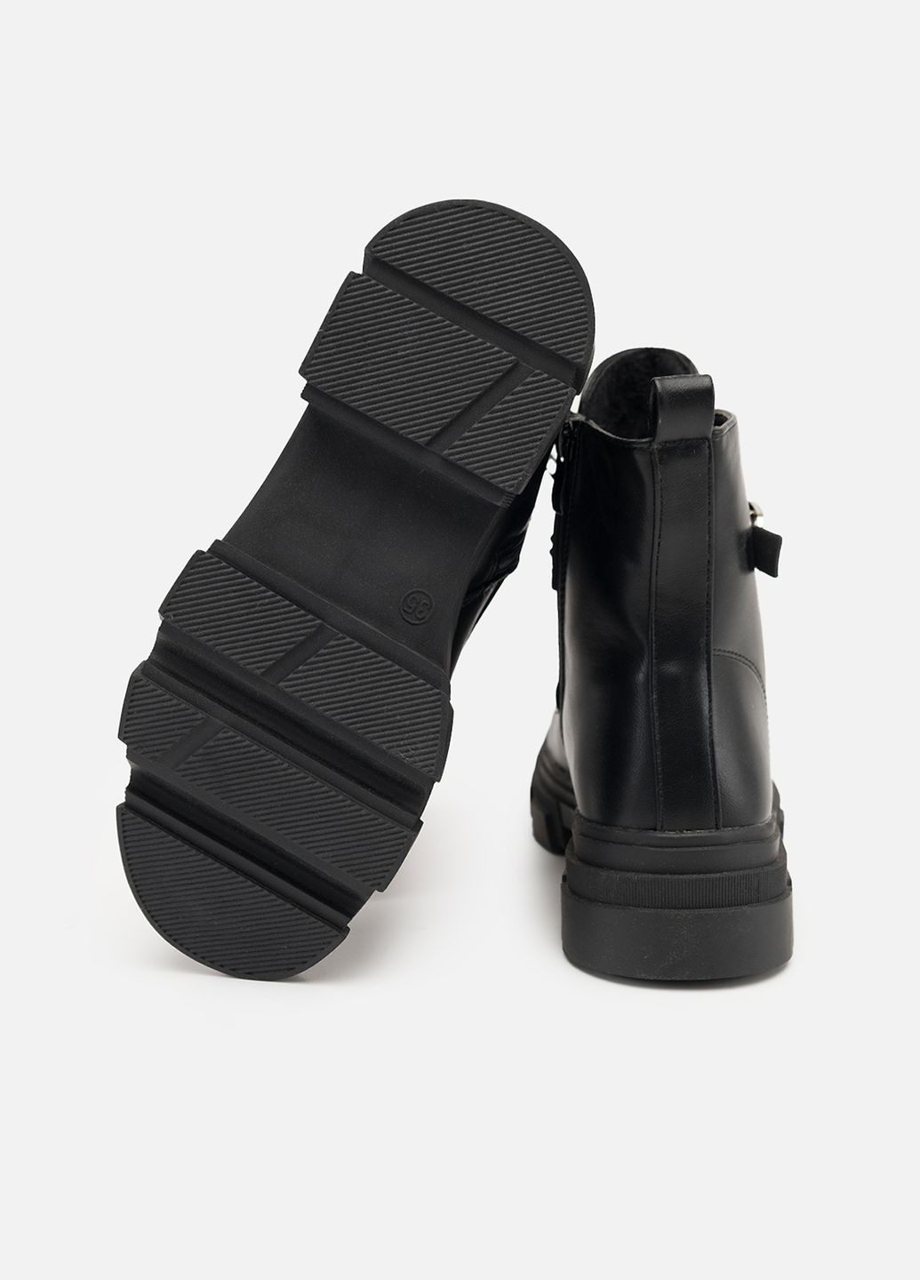 Черные осенние ботинки для девочки цвет черный цб-00259671 Kimboo