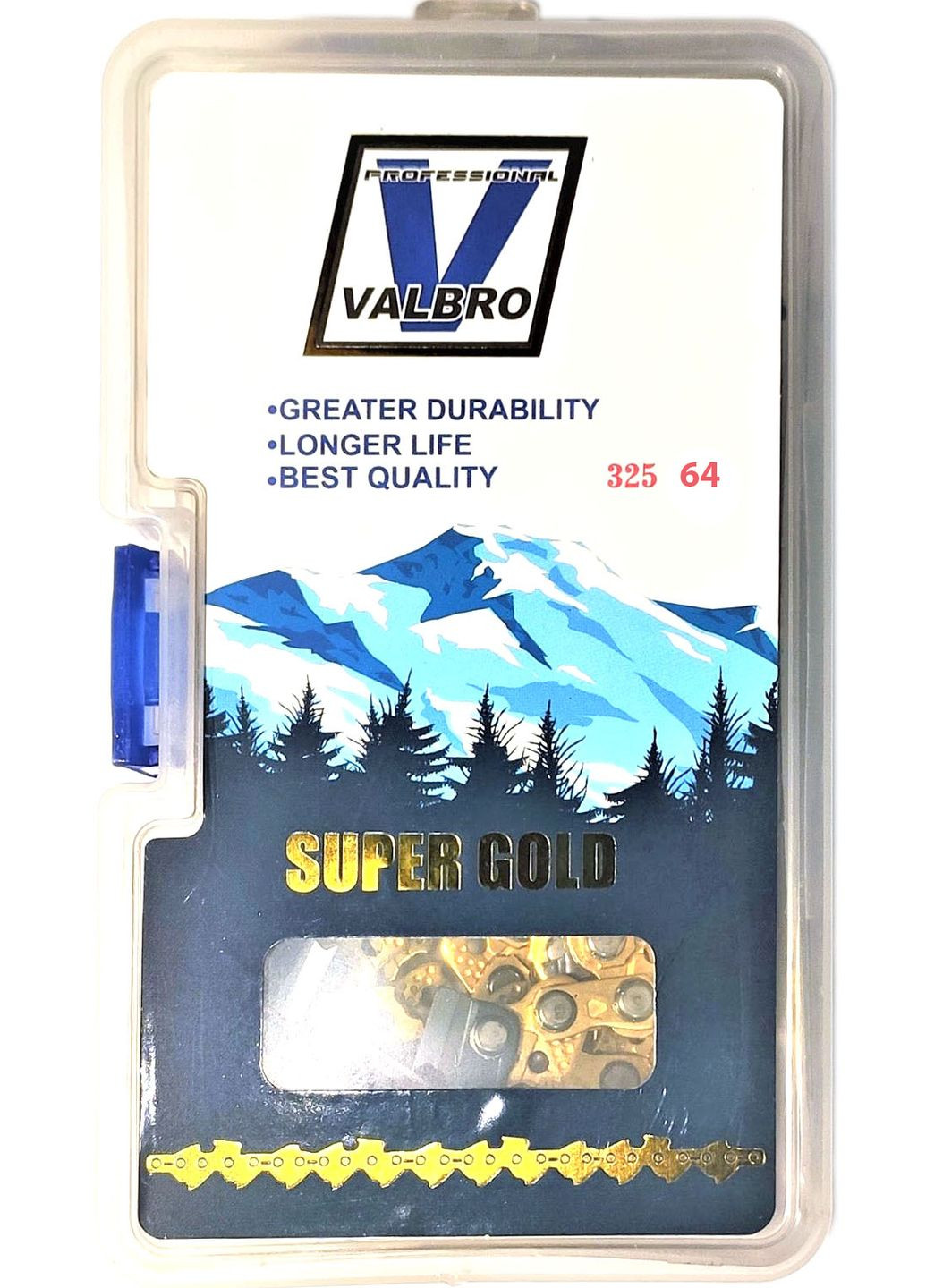 Шина и 3 цепи! Квадратные зубы REVOLT - NZ - VALBRO. На 40-ю шину, 64 звена, 32 режущих зуба GOODLUCK (364120888)