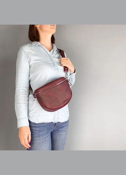 Кожаная сумка поясная-кроссбоди Vacation бордовая винтажная (A-027135) The Wings (327874004)