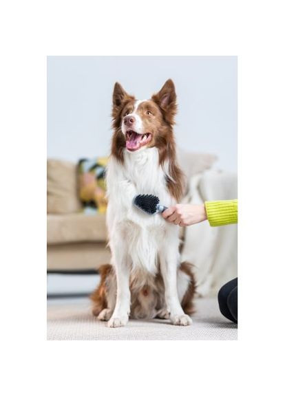 Расческа-щетка для кошек и собак, двухсторонняя, с резиновой ручкой и защитными шариками (691663) Furminator (330222355)