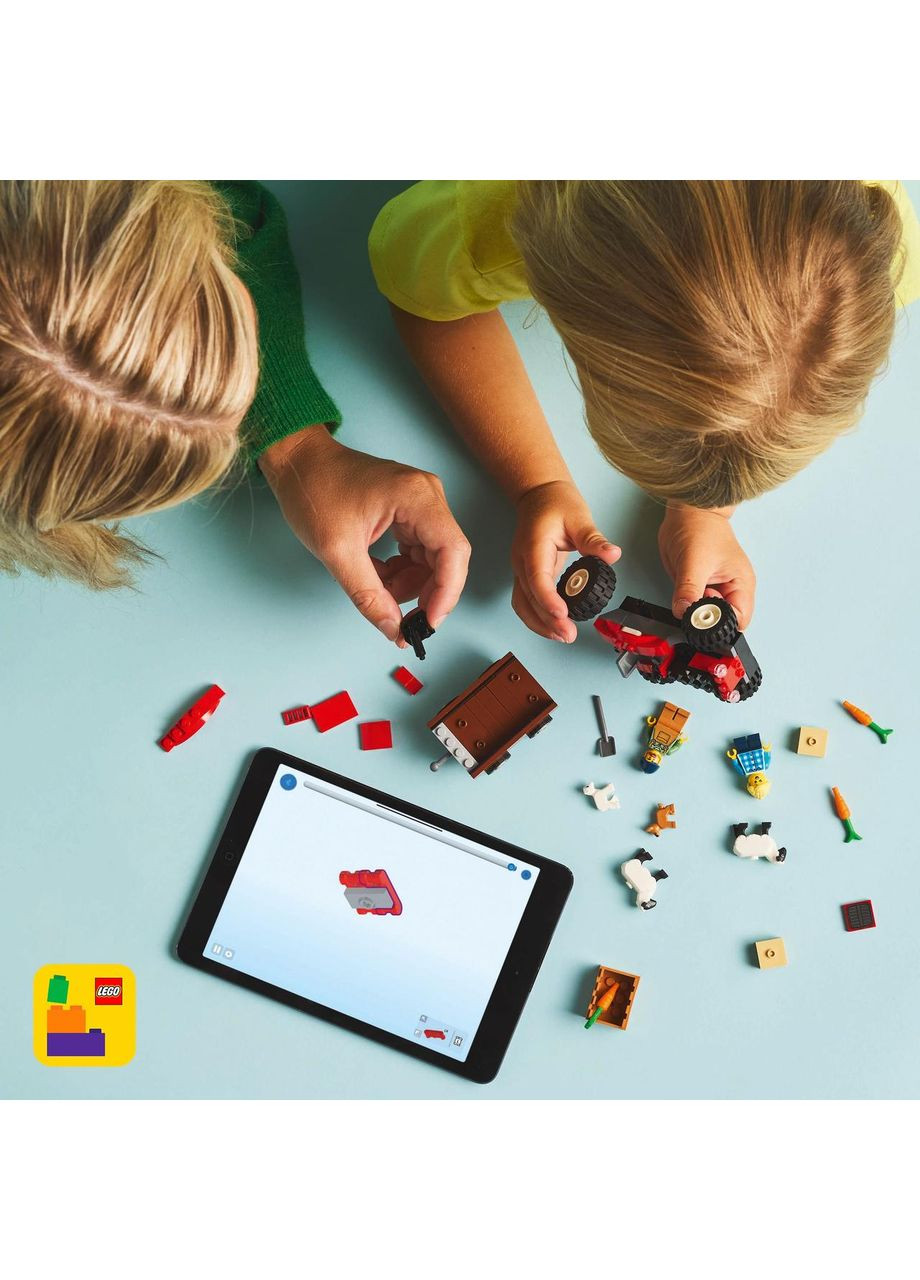 Конструктор Лего Сіті Червоний трактор з причепом та вівцею City 60461 Lego (372125383)