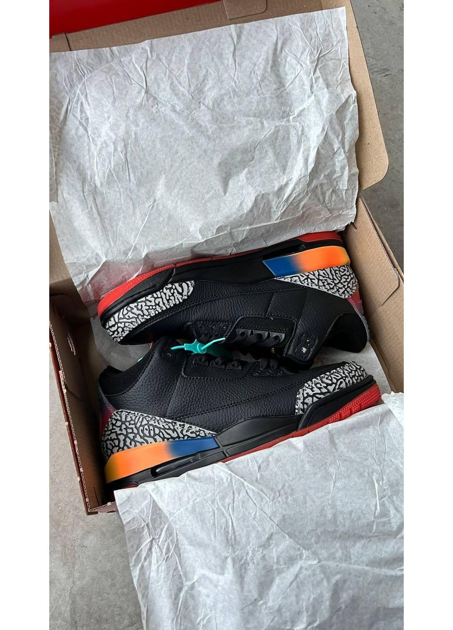 КРОССОВКИ ЖЕНСКИЕ NIKE AIR JORDAN 3 BLACK ORANGE НАЙК АИР ДЖОРДАН No Brand чёрные демисезоны (369388222)