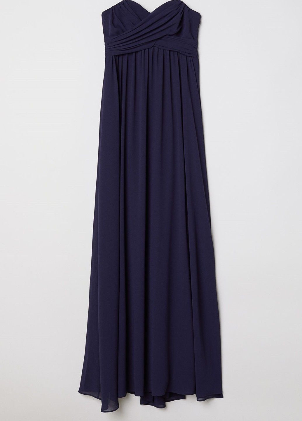 Темно-синее вечернее платье H&M однотонное