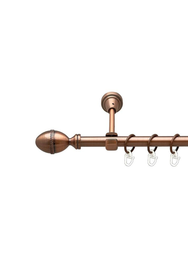 Карниз Фарже металевий однорядний відкритий гладка труба Мідь 16 мм 160 см (00-00019470) ORVIT (300691405)