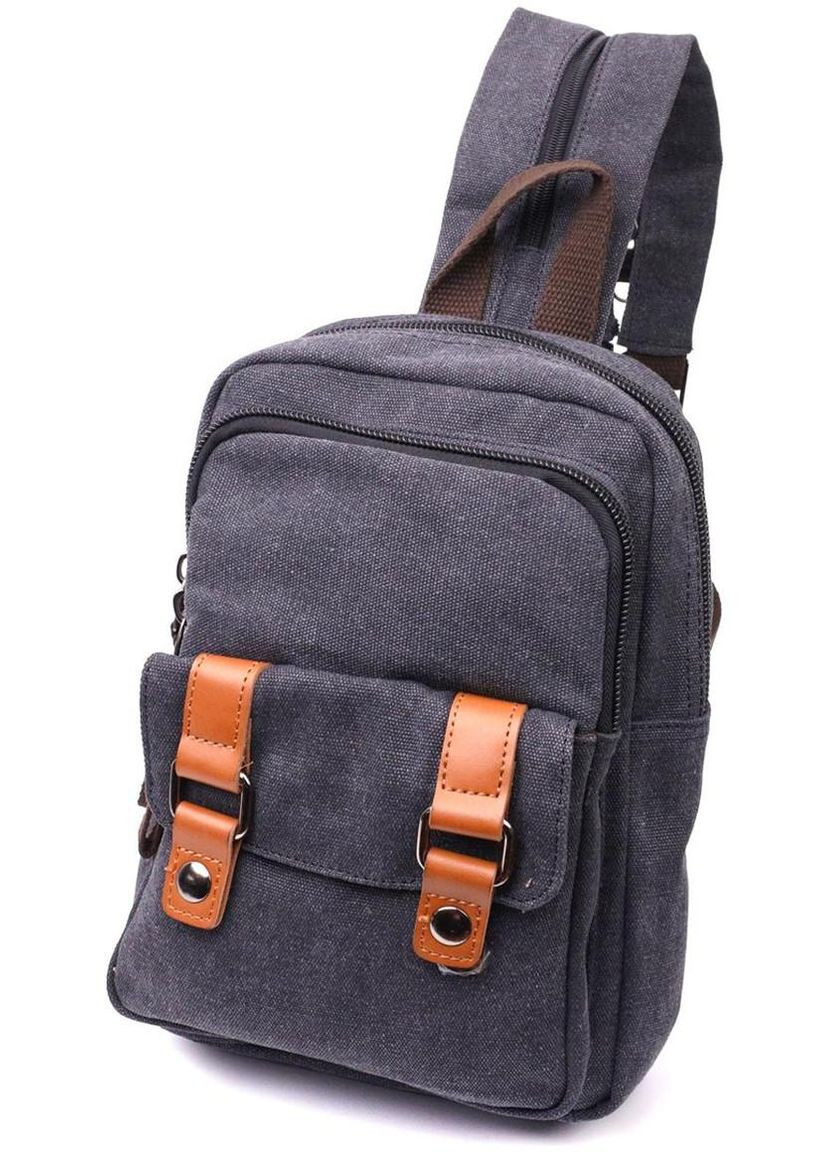 Сумка слінг чоловіча через плече на одну шлейку трансформер із міцного текстилю середня Чорний 35735 Vintage (336889628)