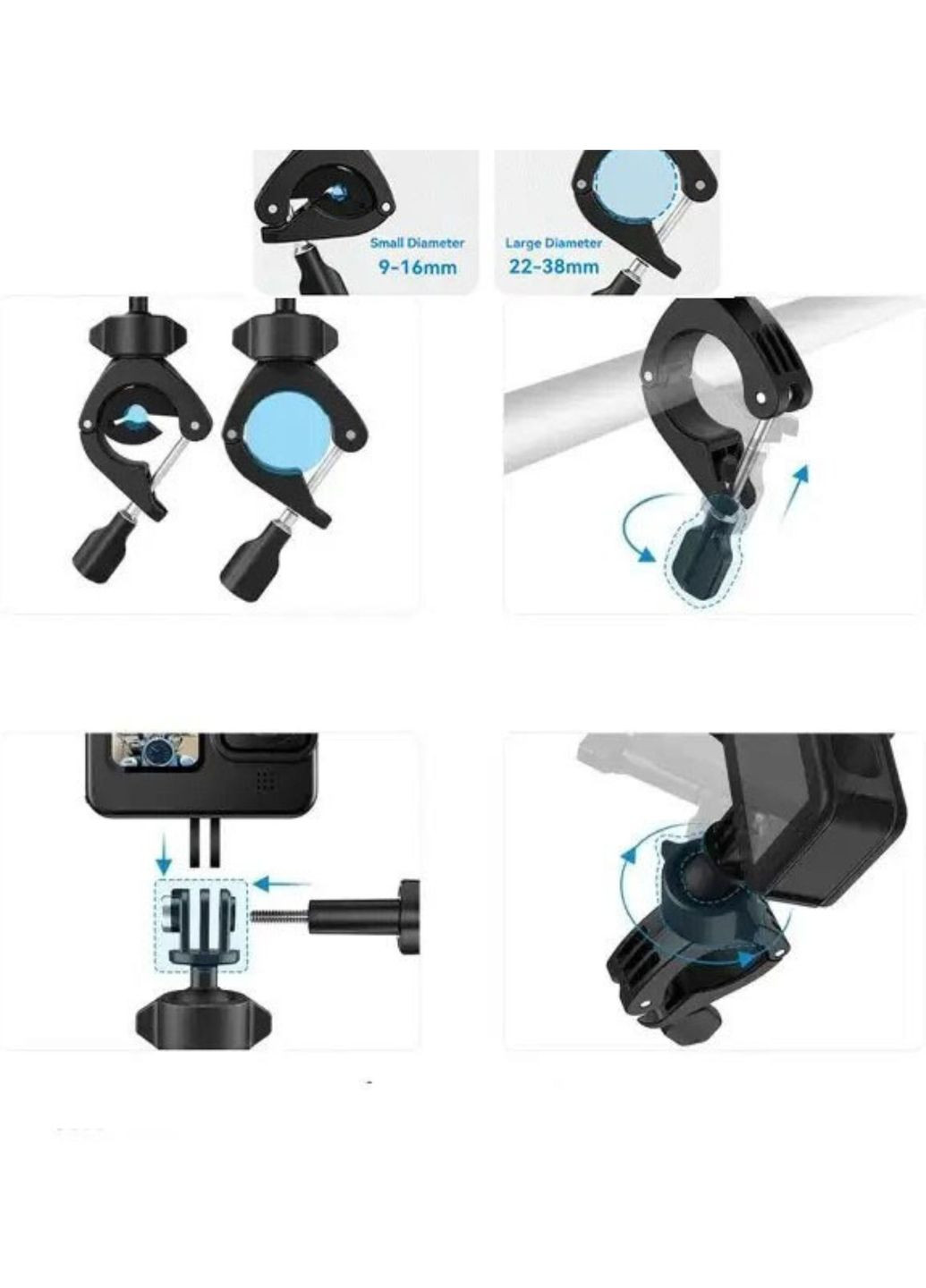 Крепление на руль мотоцикла, велосипеда telesin, зажим краб для экшн камер No Brand (284177437)