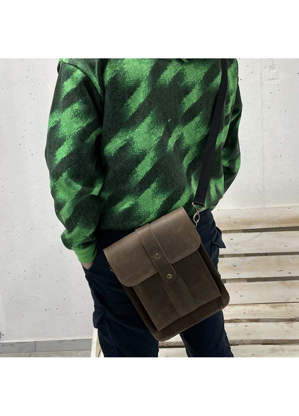 Мужская кожаная сумка через плечо 28х22х5 см LIMARY (315870492)