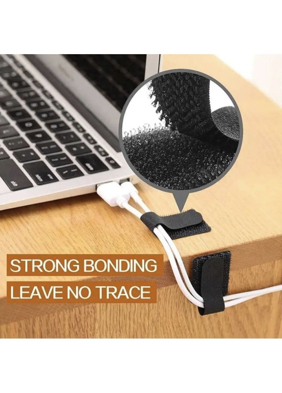 Органайзер-стяжка для кабеля липучка-хомут фиксатор многоразовые 5 шт Lencent (355889272)