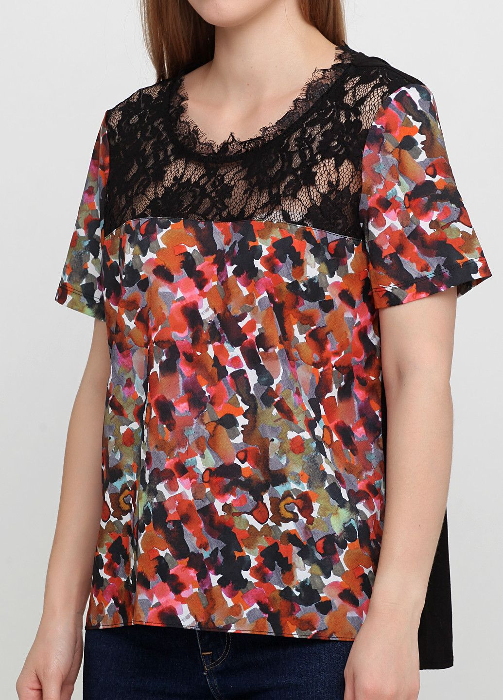 Чёрная блуза черно-коричневый French Connection