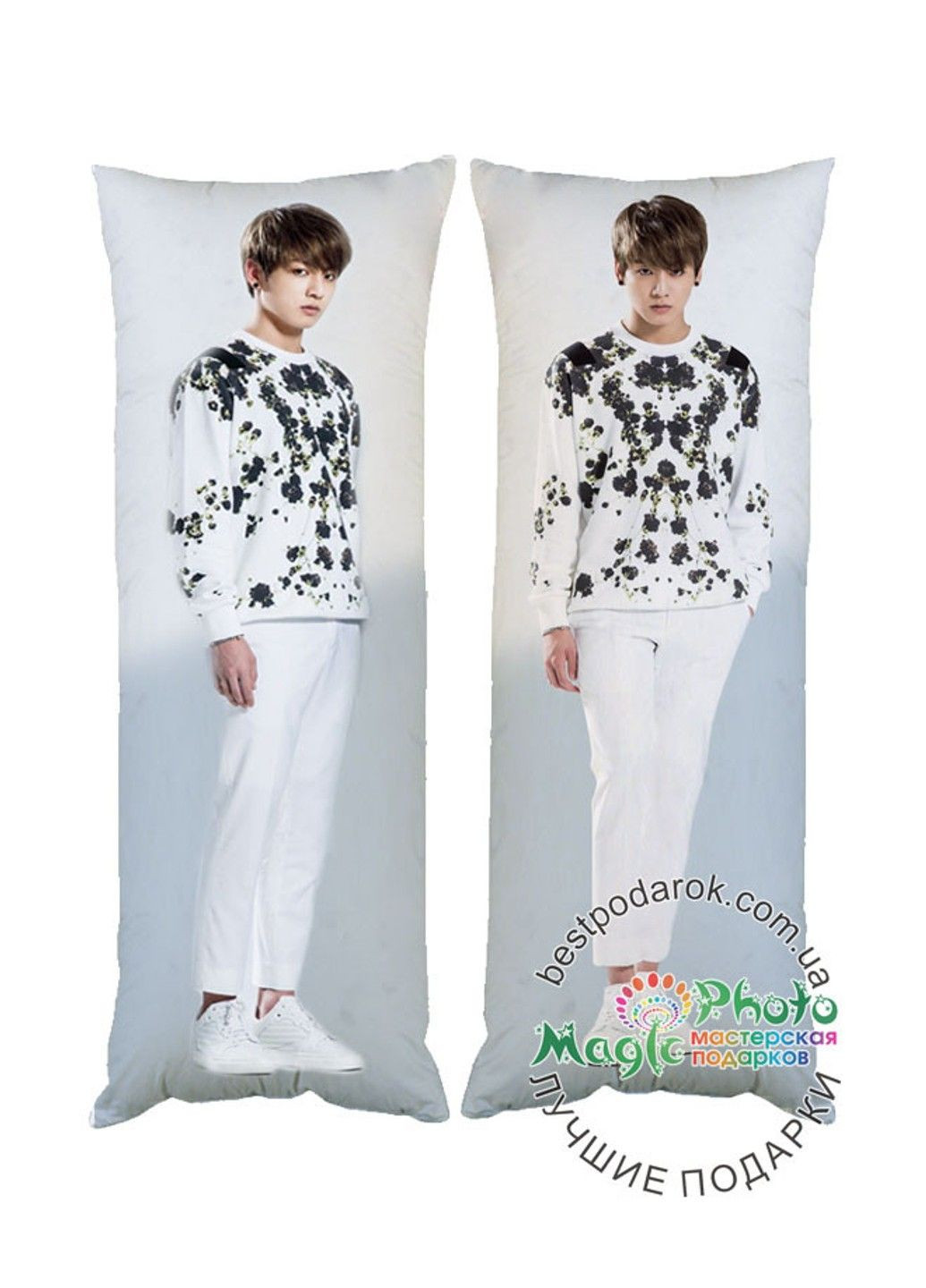 Подушка дакімакура K-pop Чон Чонгук BTS декоративна ростова подушка для обіймання двостороння No Brand (328315527)