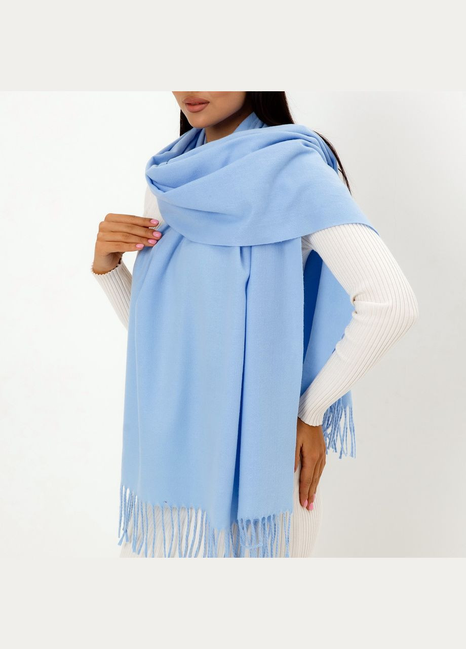 Кашемировый однотонный шарф "Жасмин" Голубой 104004 Cashmere (322502047)
