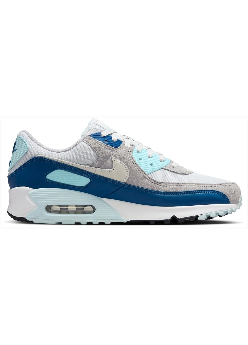 Серые кроссовки мужские air max 90 grey/blue fn6958-001 Nike
