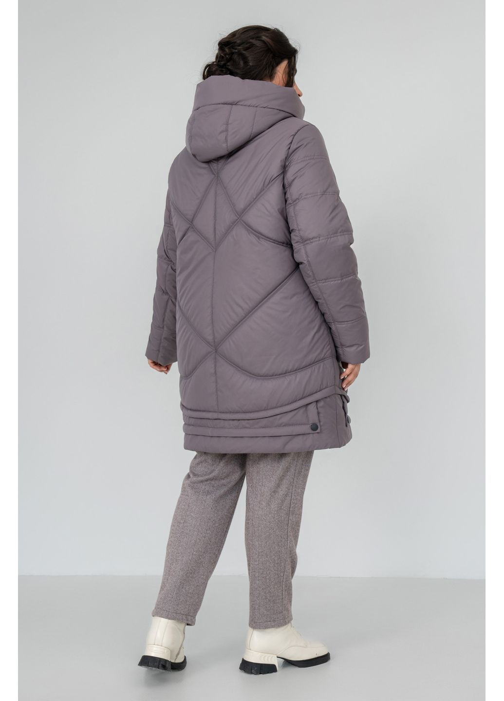 Светло-коричневая зимняя пальто прямого силуэта еврозима all posa (ap102136p) A'll Posa