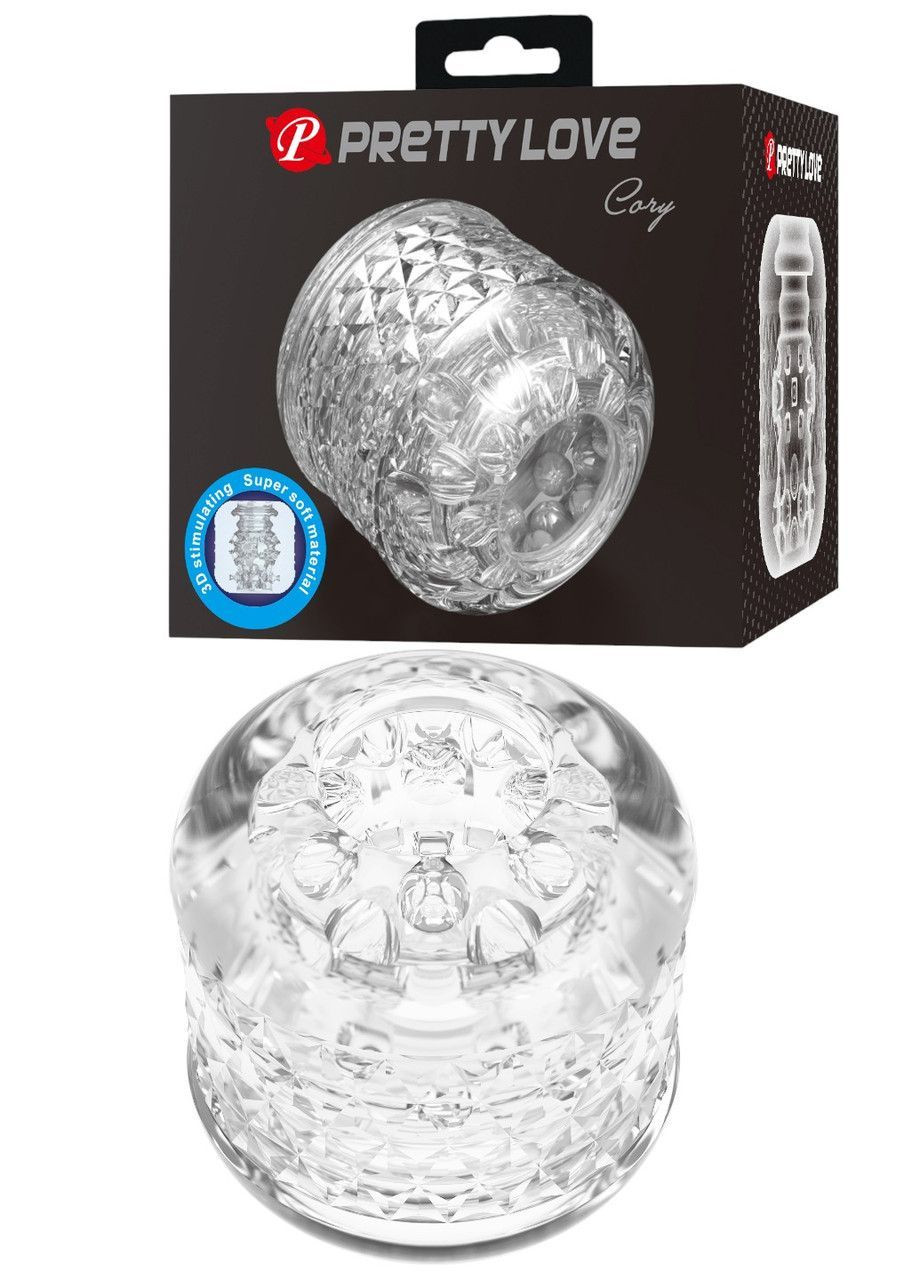 Мастурбатор Pretty Love Cary прозорий м'який еластичний з текстурою для стимуляції LyBaile (363975931)