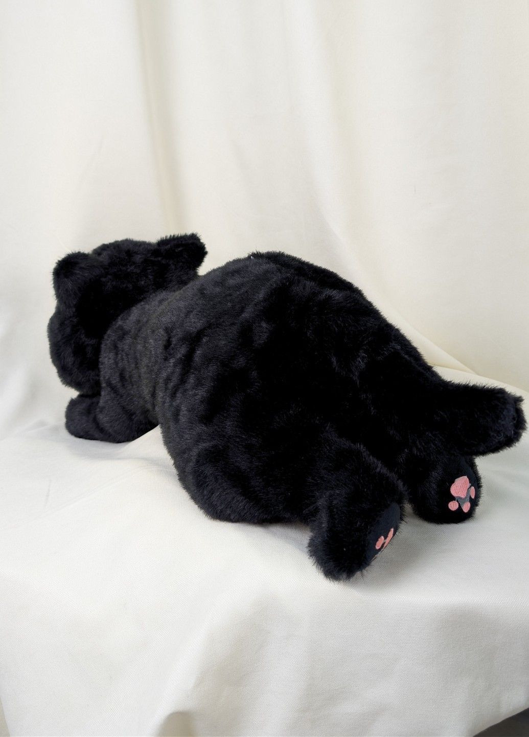 М’яка іграшка котик 65 см подушка обіймашка чорний плюшева Lalapka (366571295)