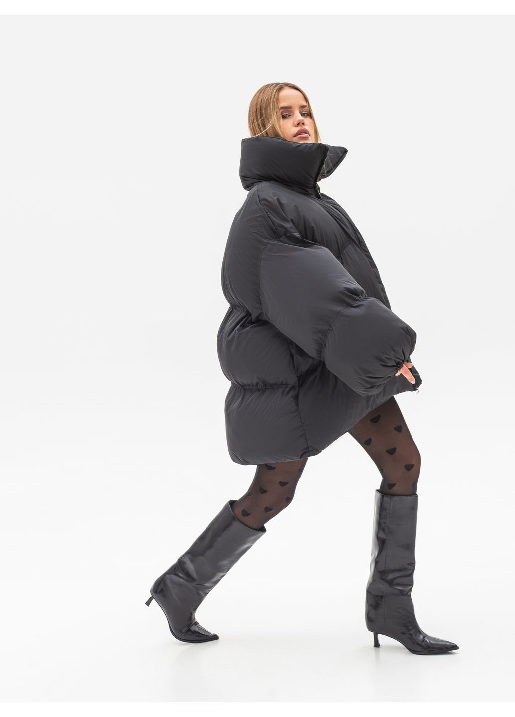 Черная зимняя куртка женская зимняя oversized ZF inspire