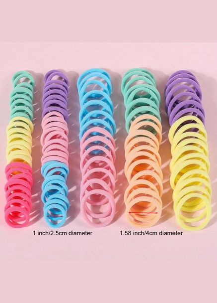Набор резинок для волос для девочки в подарочной упаковке 100 шт радуга No Brand (334013556)