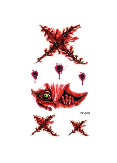 раны на Хэллоуин временное 10 на 6 см красный Jannet Тату (305766134)