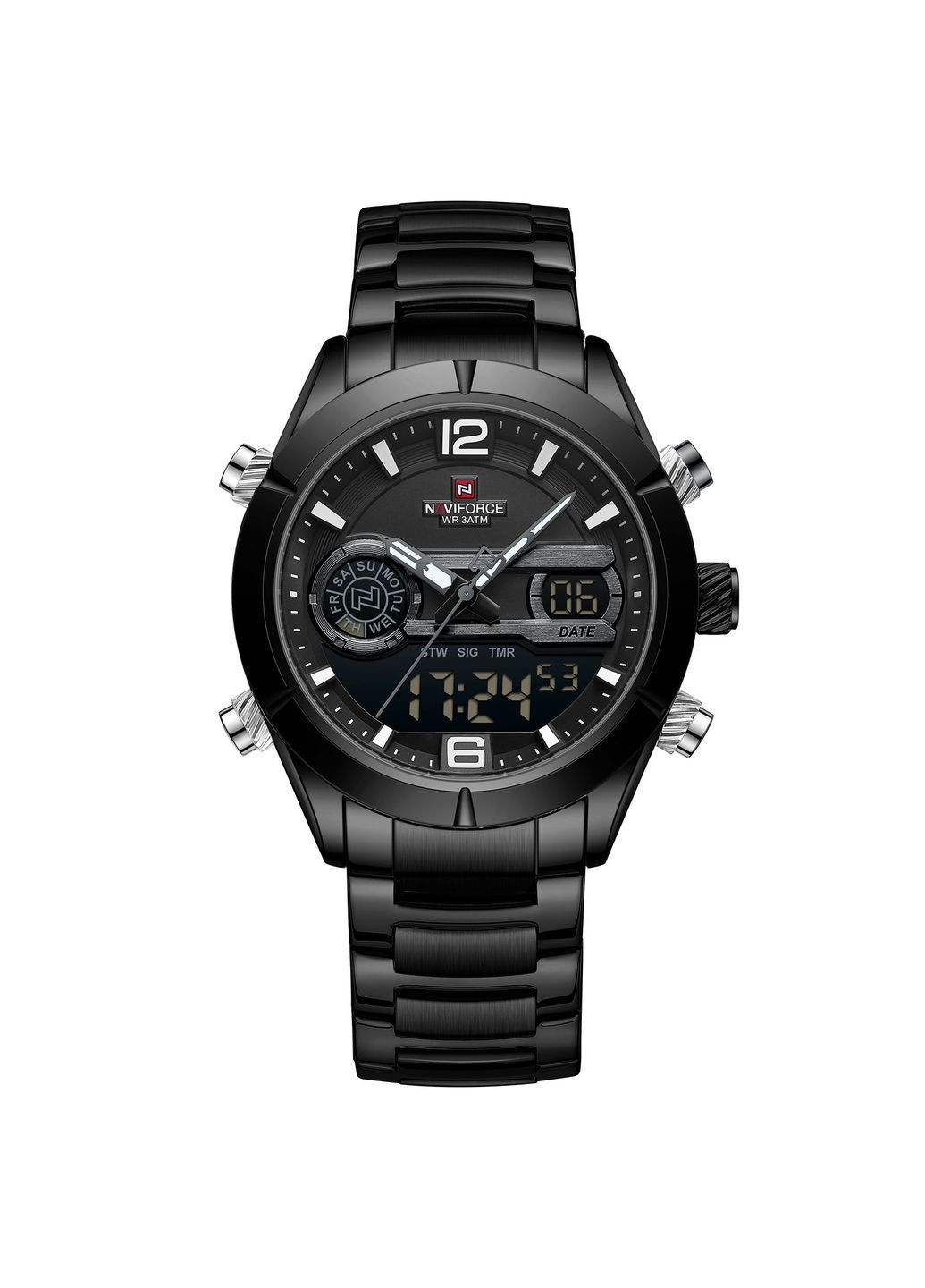 Наручний годинник чоловічий Aviator Чорний (3531) Naviforce (363318803)