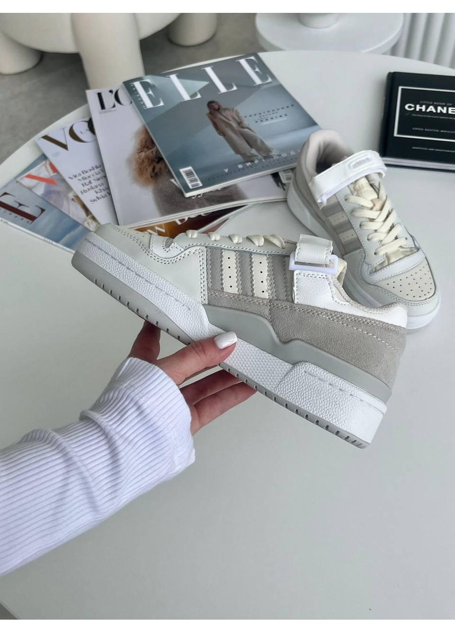Сірі Осінні кросівки чоловічі adidas forum white grey адідас форум No Brand