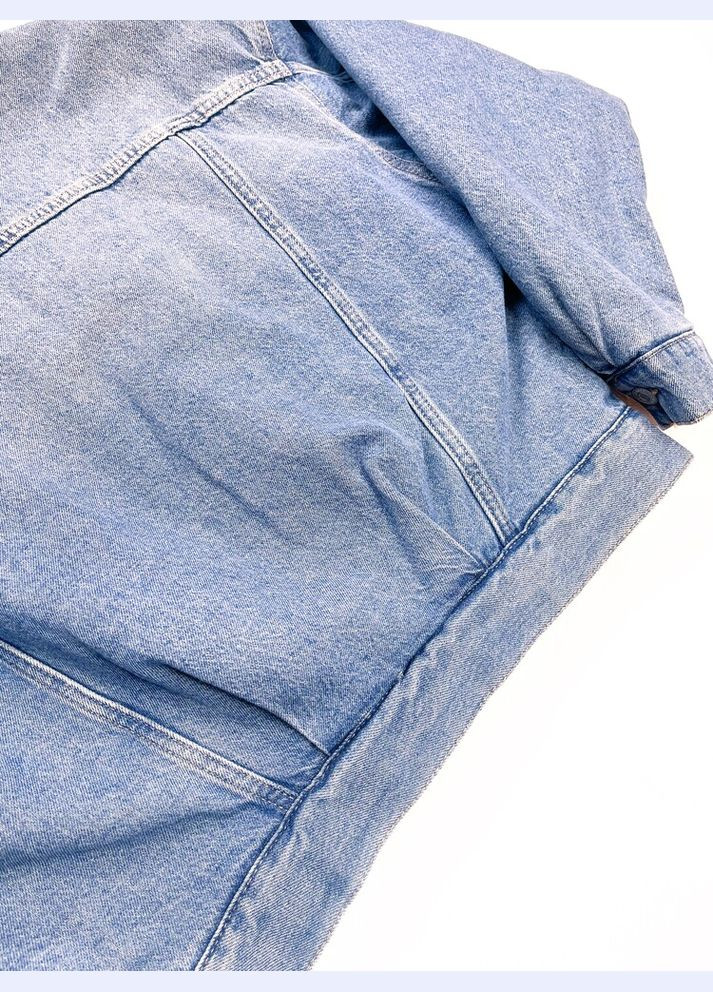 Синя демісезонна джинсова куртка xs-164 см синій артикул л229 H&M