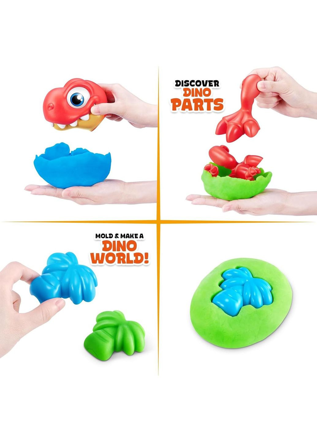 Игровой набор с динозавром Тирексом и тестом для лепки Smashers Junior Dino Dig Large Egg T-Rex Zuru (338425996)