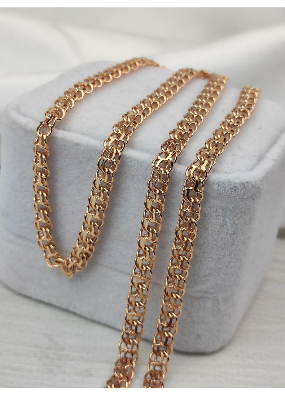 Серебряная цепочка 925 пробы в позолоте Бисмарк расширенный 50 см No Brand (367089322)