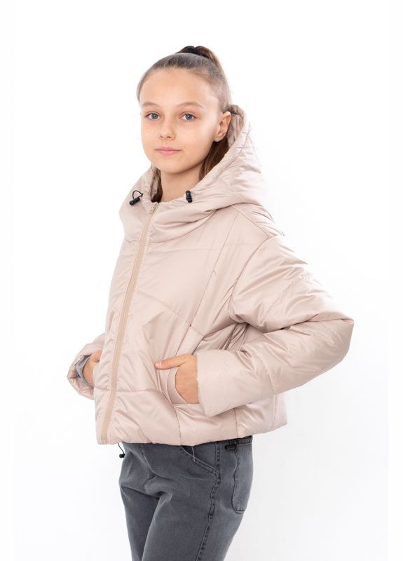 Бежева демісезонна куртка для дівчинки юніор (укорочена) демісезон Носи своє