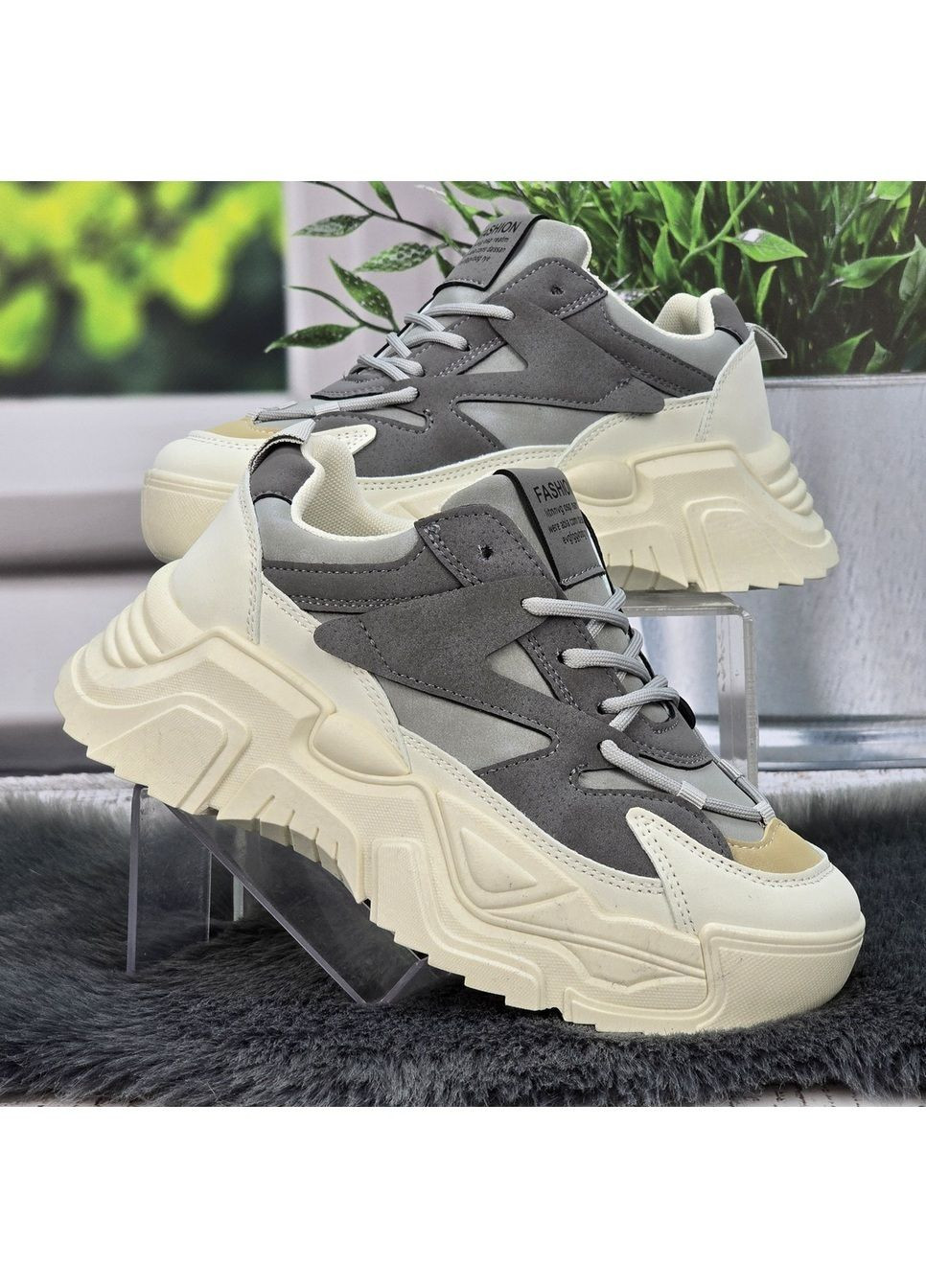 Кроссовки женские Dual серые демисезоны (360897940)