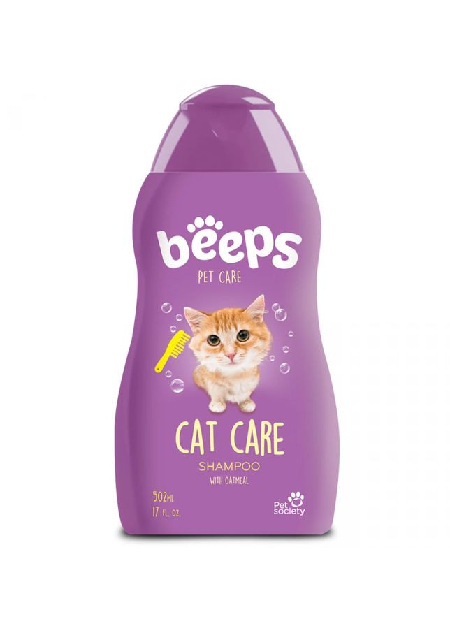 Шампунь Cat Care Shampoo для кішок, з екстрактом вівсяних пластівців та ароматом винограду 502 мл Beeps (269341925)