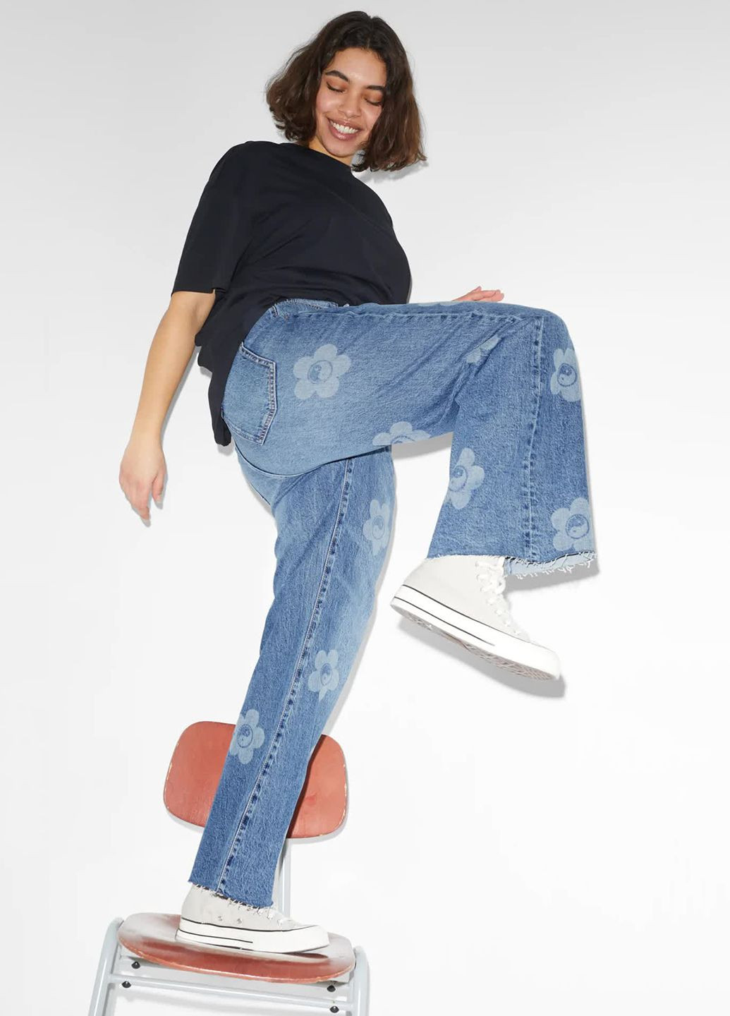 Широкі джинси в принт C&A - (290108560)