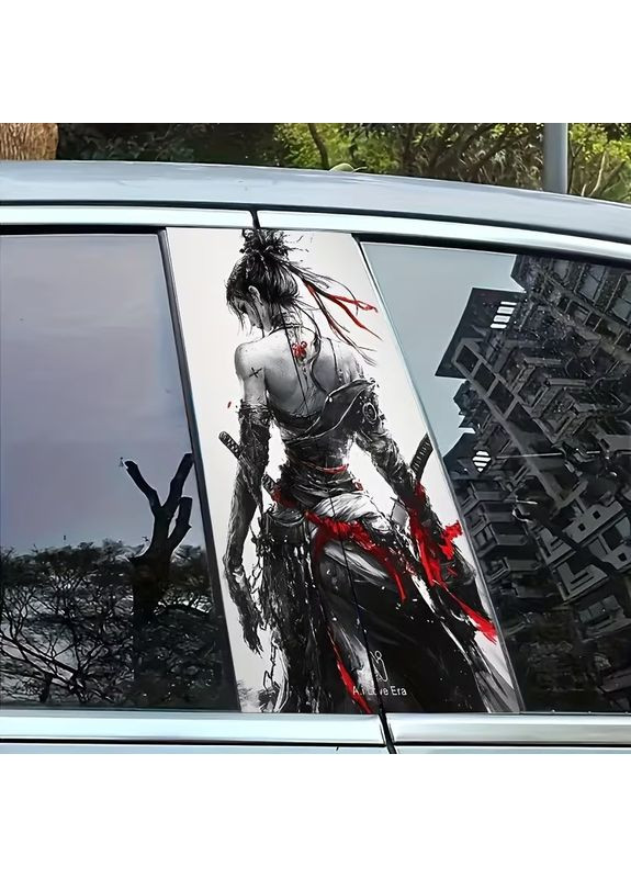 Наклейки на стойки дверей авто 3D TUNING STUDIO Девушка самурай 500х220х0.15мм=2штуки No Brand (369400466)