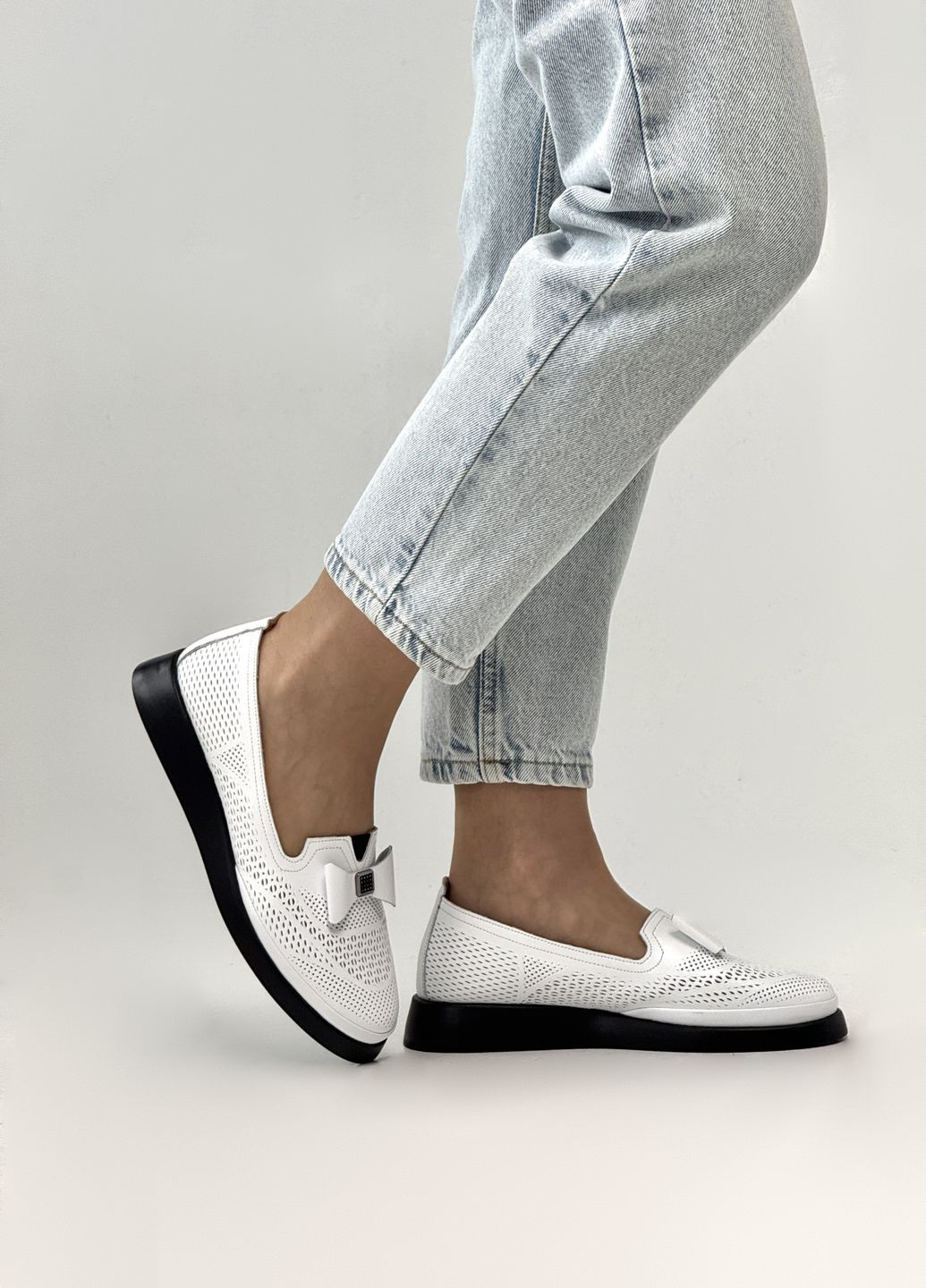 Sherlock Soon Балетки жіночі шкіряні білий з натуральна шкіра, туреччина — демісезон (330751460)