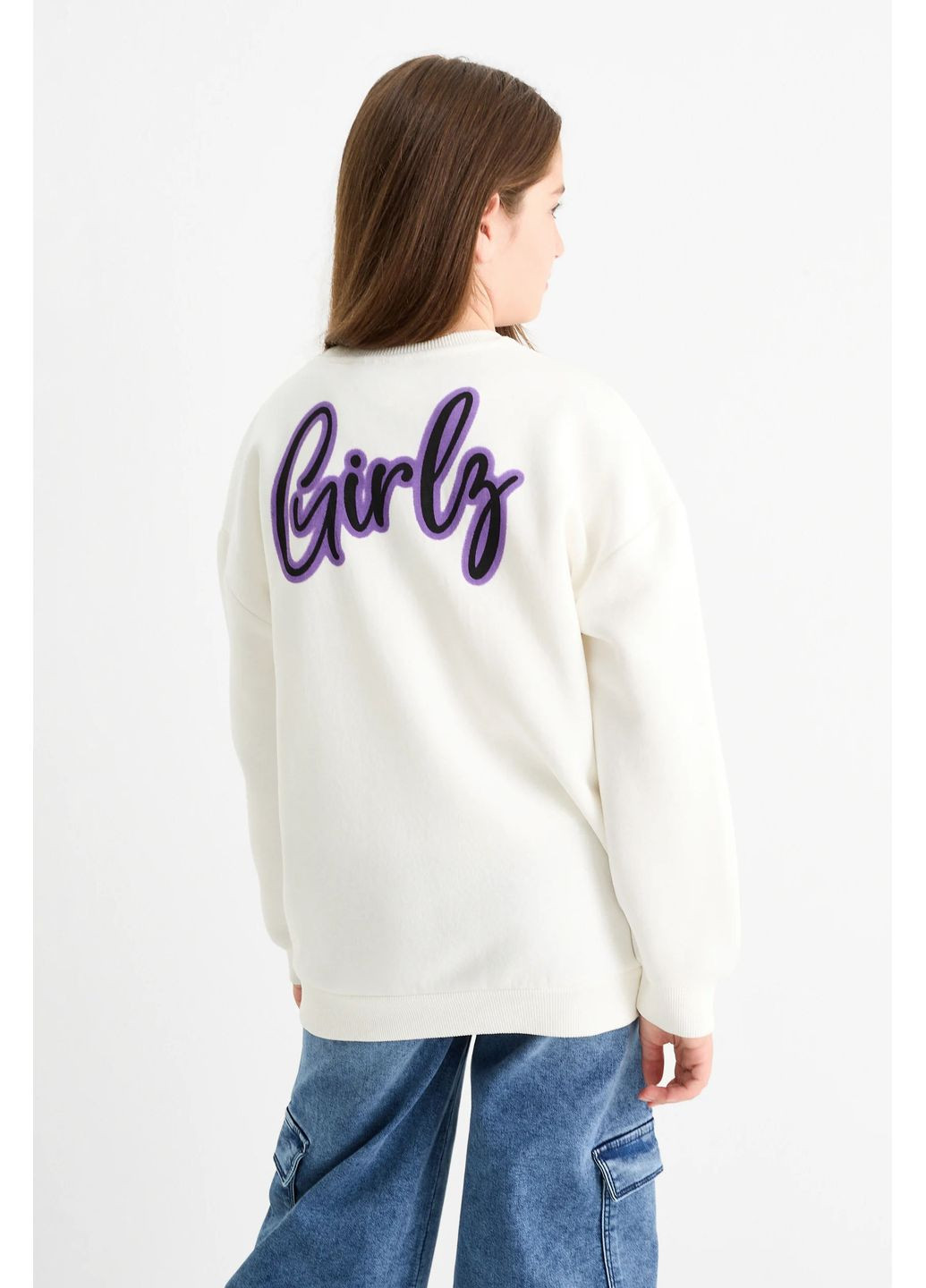 C&A свитшот из хлопка bratz однотонный белый кэжуал