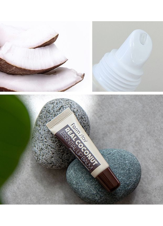 Бальзам для губ з кокосом Real Coconut Essential Lip Balm 10 ml FarmStay (366973159)