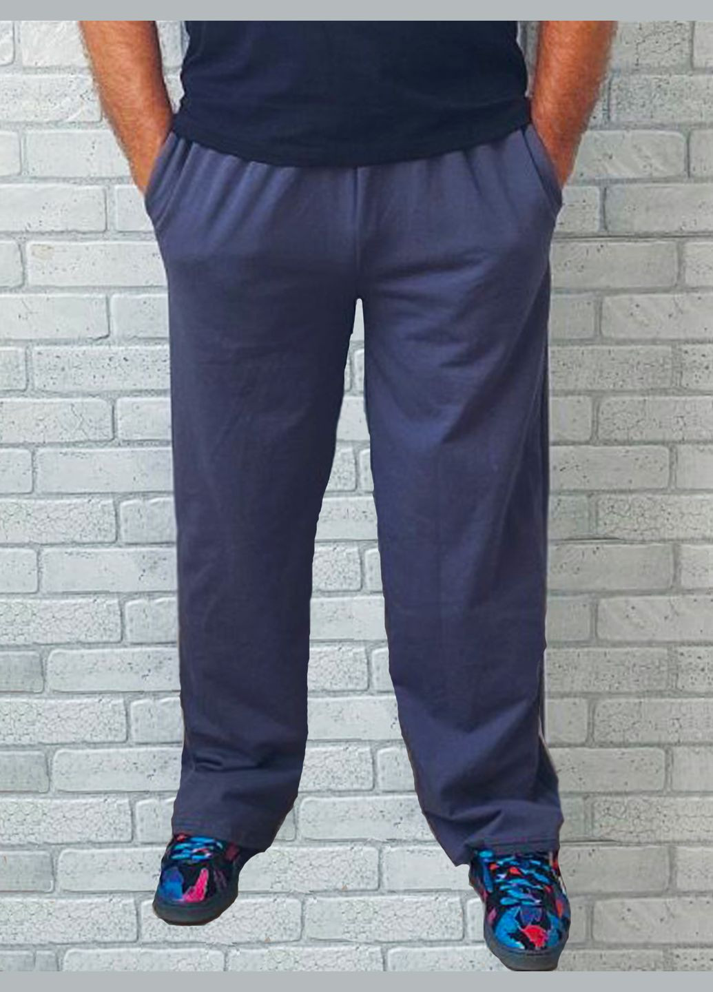 Темно-серые спортивные демисезонные брюки No Brand