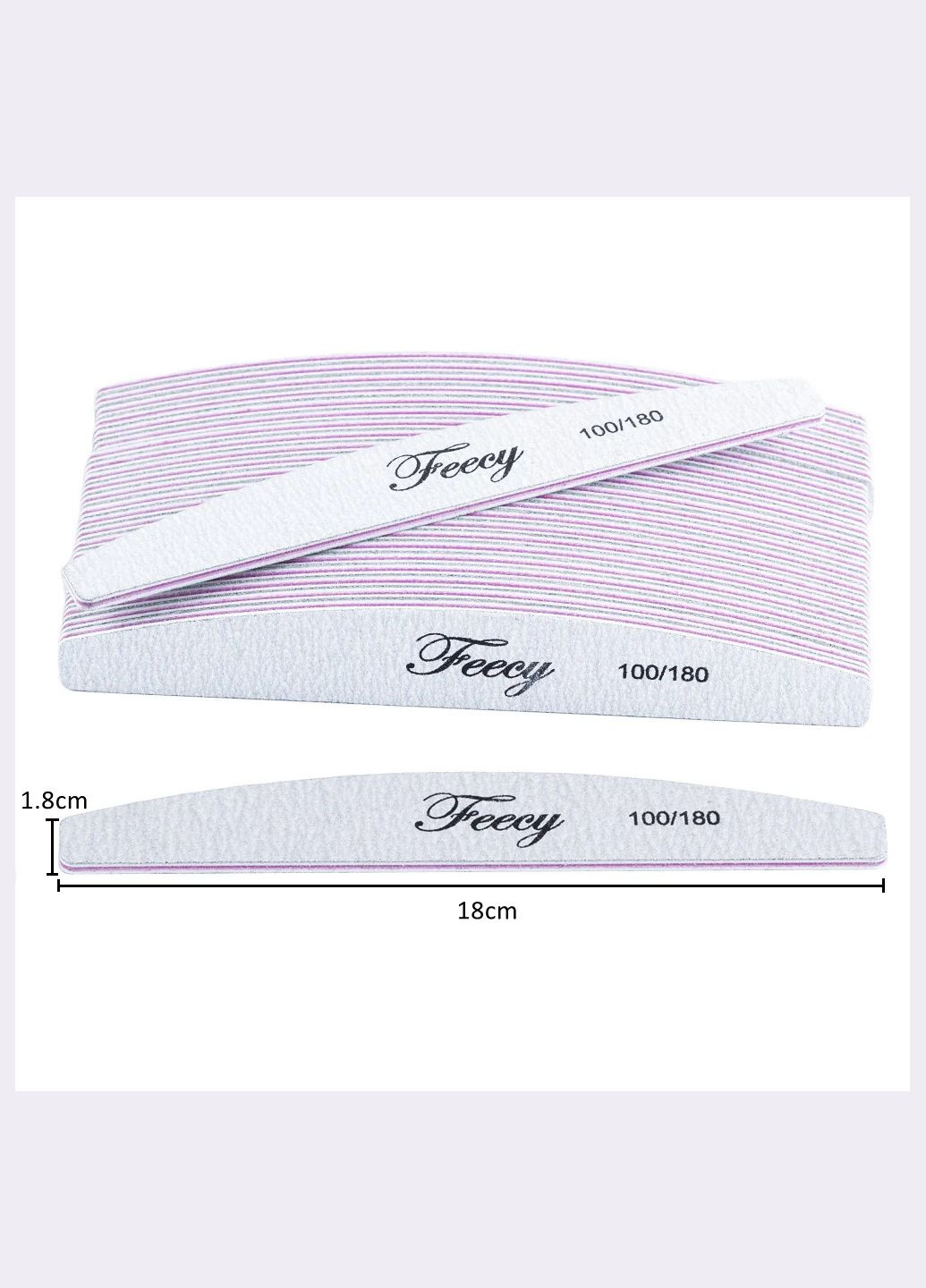 Пилка для ногтей Двойная сторона маникюрной пилы для ногтей 100/180 Feecy MJX (297707751)