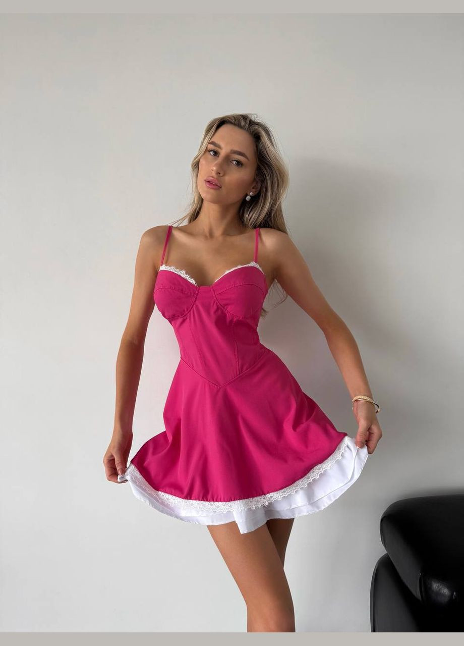 Малинова повсякденний сукня жіноча Гермес однотонна