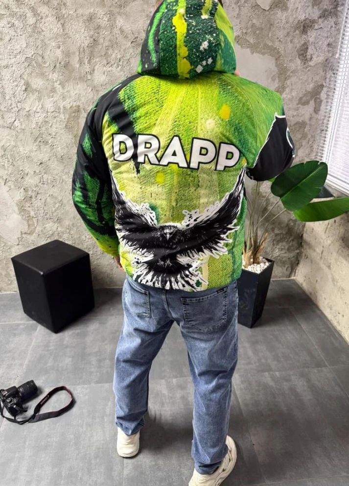 Кислотно-зелена зимня анорак утеплений стильний драпп зима осінь весна No Brand