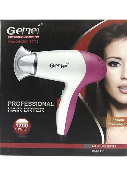 Фен для волос GM-1711 1200 Ватт для ежедневного использования CG23 PR2 Gemei (402383057)