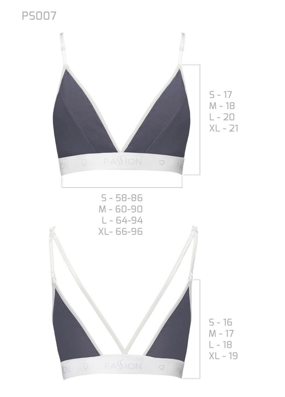 Темно-серый демисезонный спортивный топ с двойными бретелями ps007 top dark grey, size l Passion