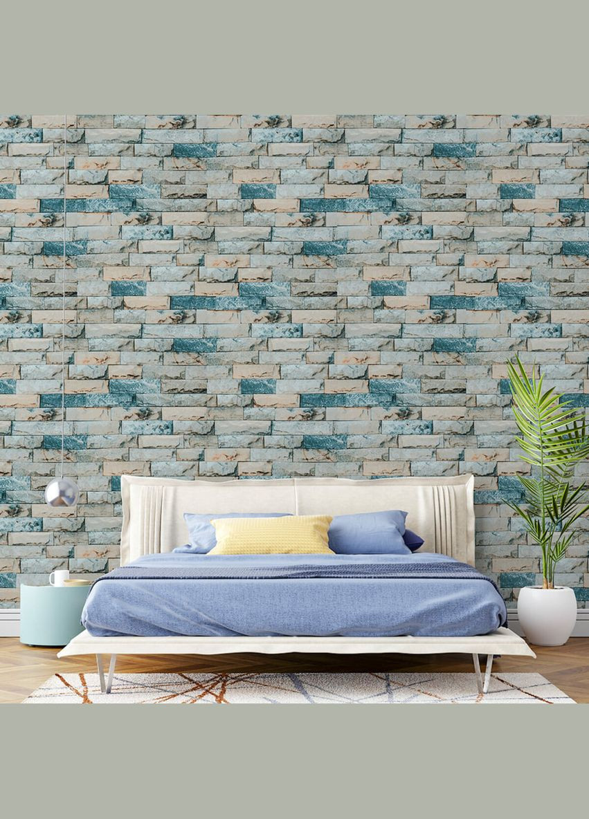 Самоклеючі шпалери бірюзова катеринославська цегла 2800*500*2мм (D) SW-00001943 Sticker Wall (315791509)