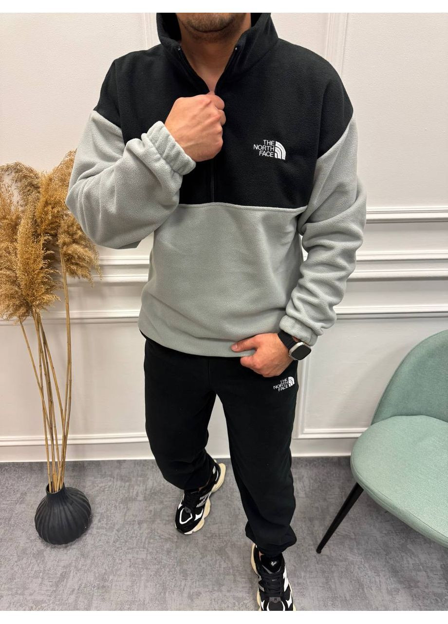 Світло-сірий демісезонний костюм 507 теплий,двосторонній фліс полар,штани та кофта the north face Україна